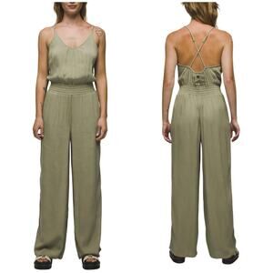 Prana Fernie Wide Leg Jumpsuit Women's M Sweet Agave Romper Swim Coverup Beach